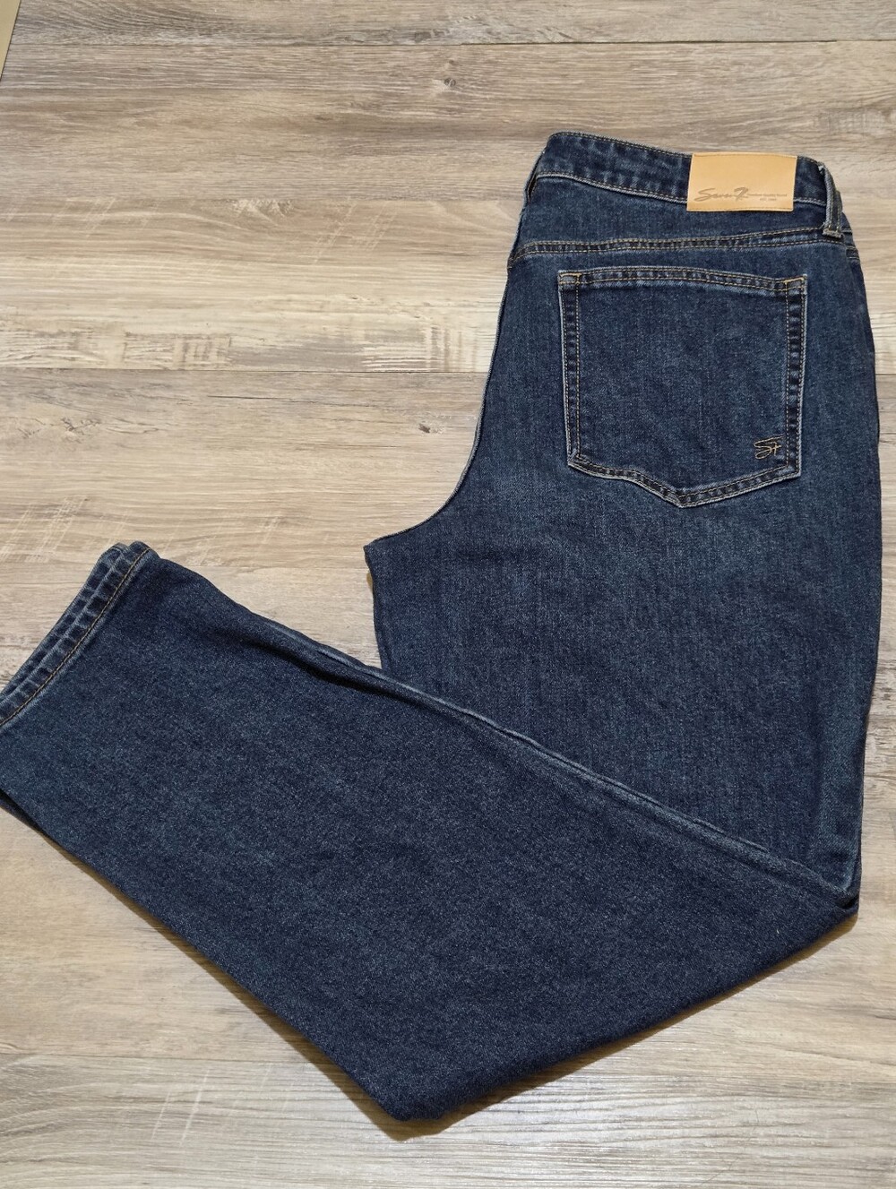 🛍Seven7 Women’s Dark Indigo Slim Straight Leg 90s Mom Jeans Size 12